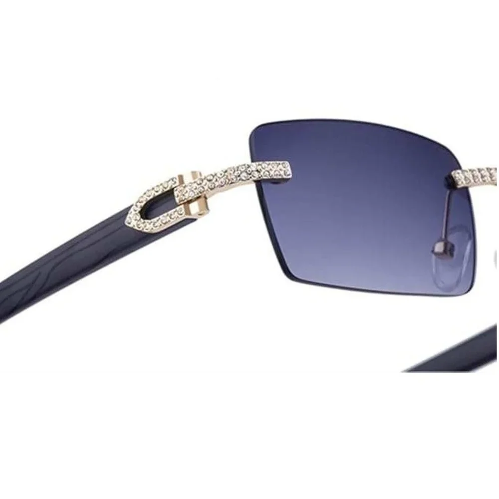 Men Sunglasses Square Rimless Street Wear Classic Trendy Diamond Shades Hip Hop‎